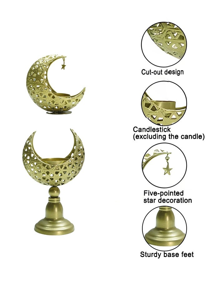 2-Pieces Set Cut-Out Iron Candle Holder, Incense Burner, Candlestick, Home Decor Centerpiece Suitable for Home, Office, Giving Gifts - Image 5